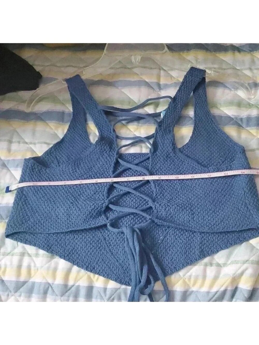 Blue knit crop top - Picture 5 of 7
